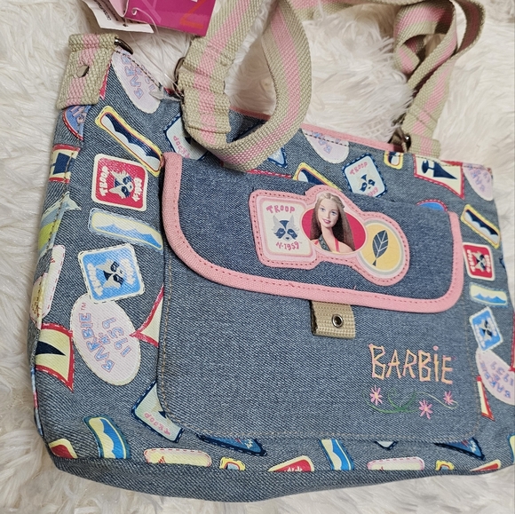 90s Barbie Avenue Denim Stamp Design Barbie Bag Purse Brand New Vintage - Picture 16 of 16